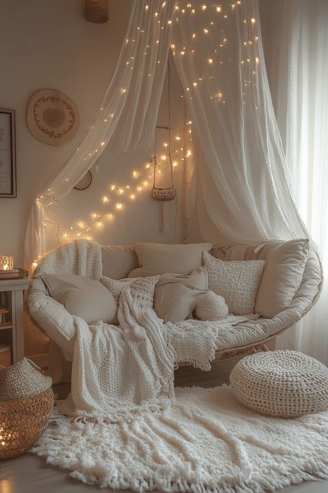 a comfy relaxing setting in the room
